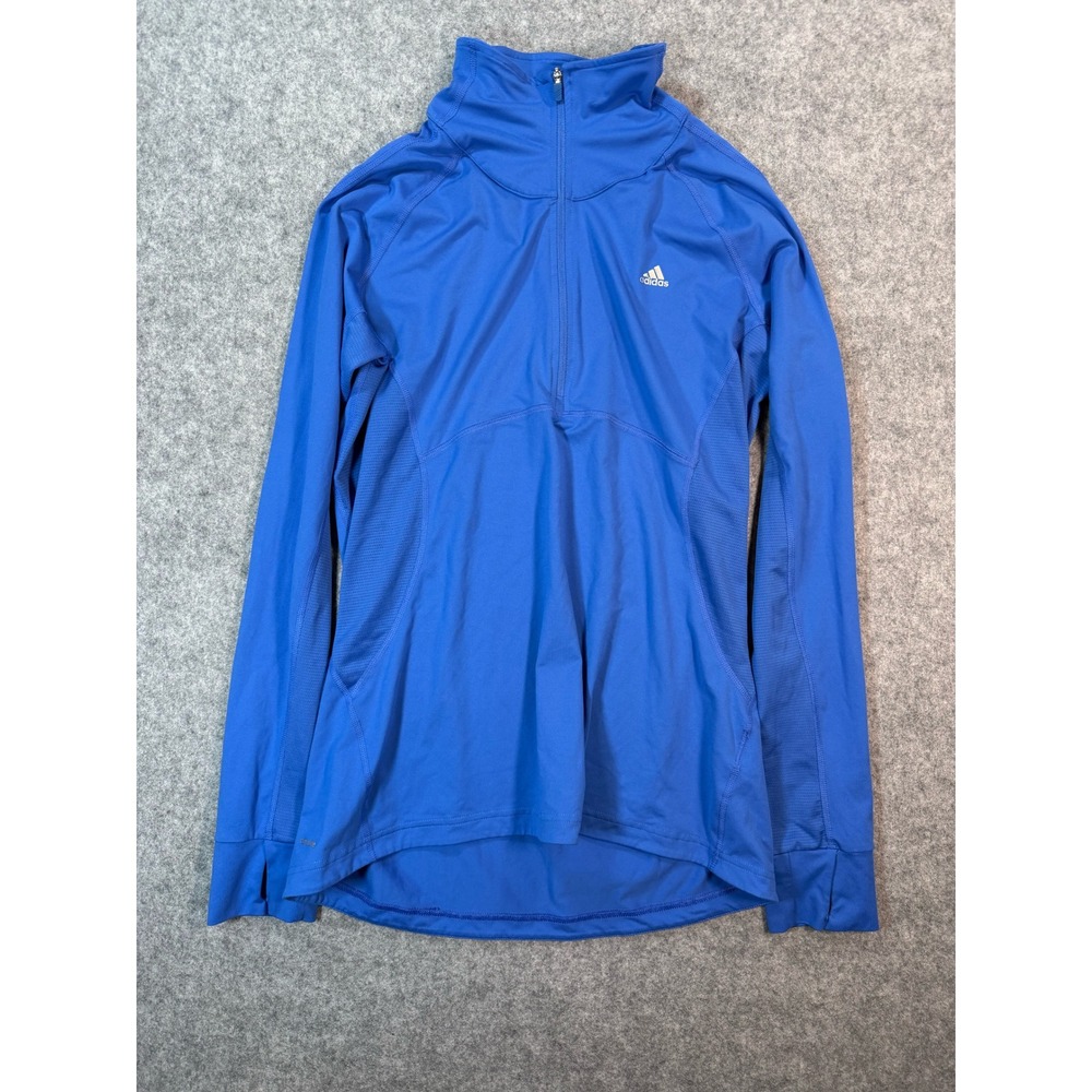 Adidas Mens Climalite 1/4 Zip Pullover Royal Blue Running Training Top Large